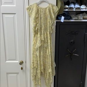 Ulla Johnson yellow silk midi dress